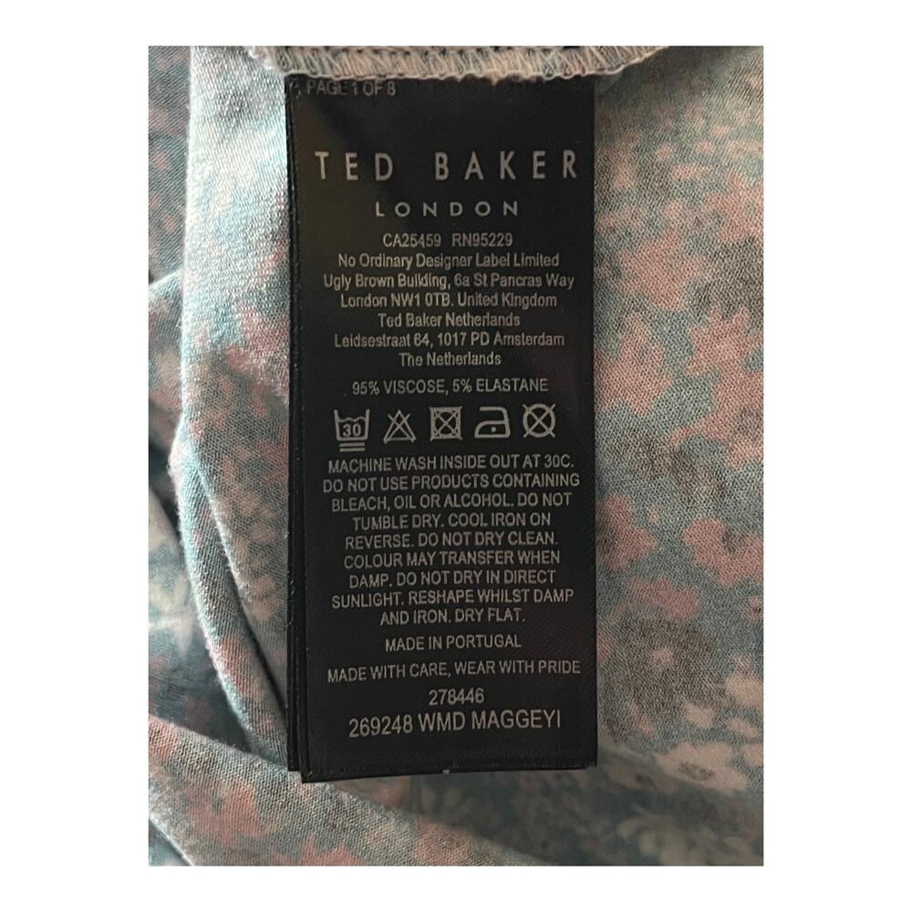 Ted Baker Dress Maggeyi Floral wrap front jersey size 1 (US 4) - Picture 6 of 9